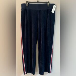 NWT- Tommy Hilfiger Sport Navy Sweatpants with Red and White Side Stripes